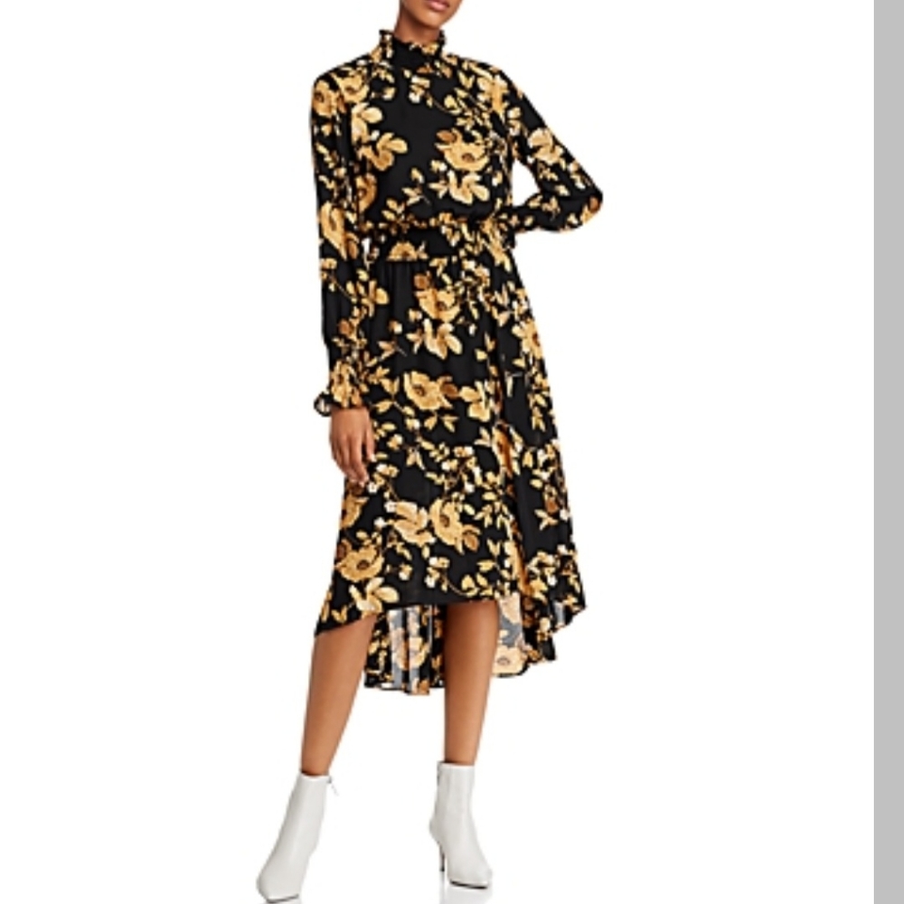 NANETTE LEPORE Smocked Neck Midi Dress